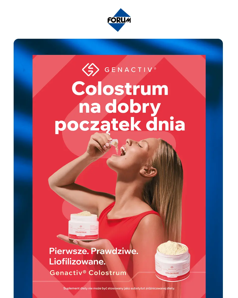 Reklama prasowa - Projekt z partnerem Genactiv ® Colostrum - Food Forum Nr 10 / 2025