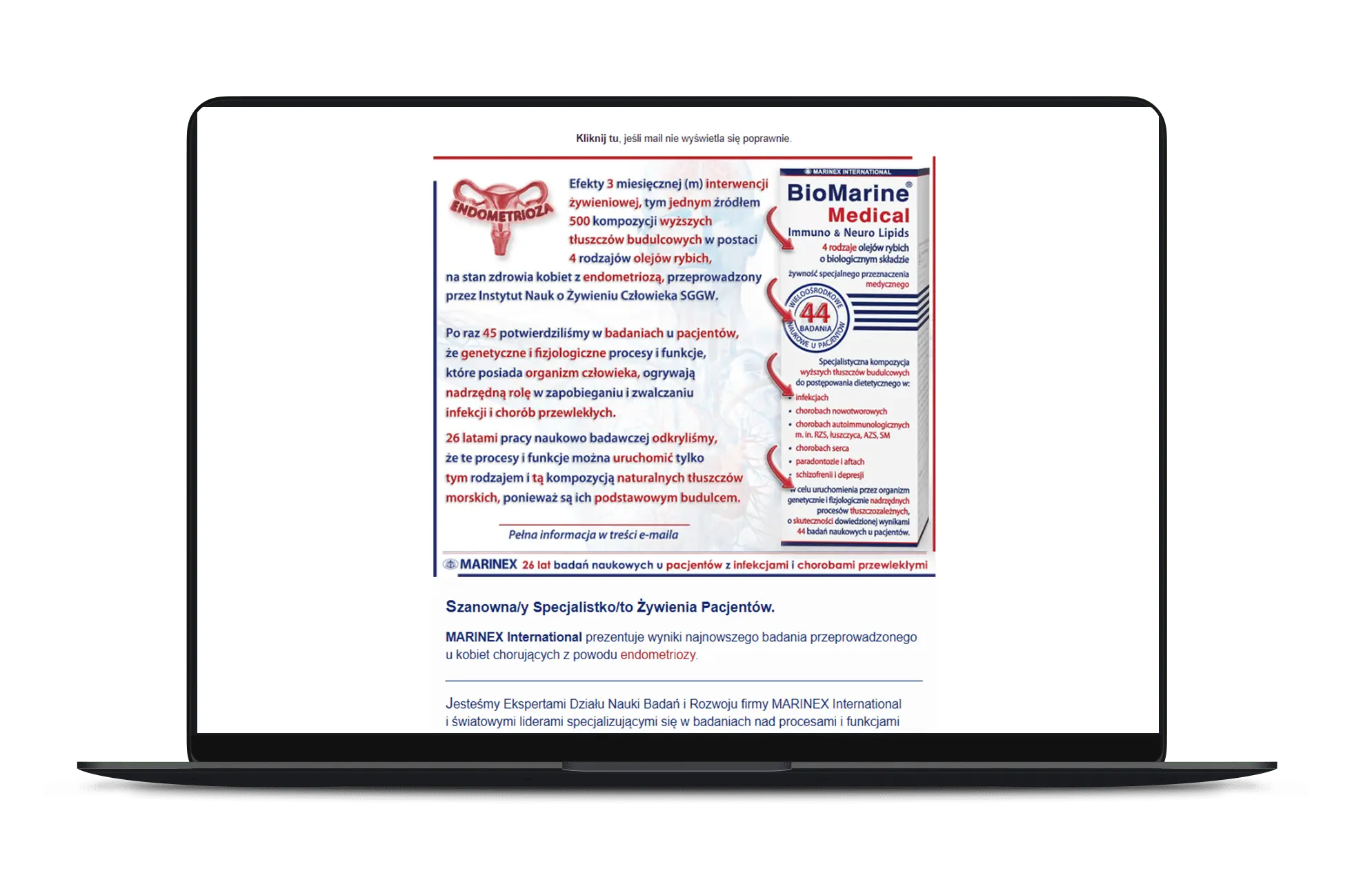 Projekt z partnerem BioMarine ® Medical- kampania mailowa